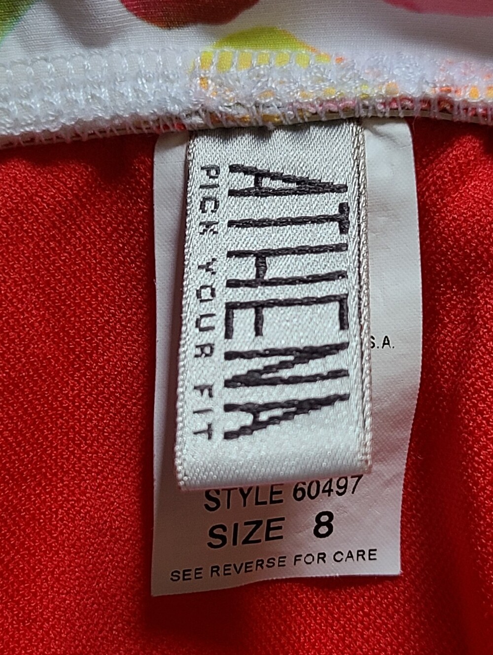 Athena Tropical Floral Bikini Swim Skirt Skort White Red Pink Hibiscus Size 8 - Picture 6 of 9